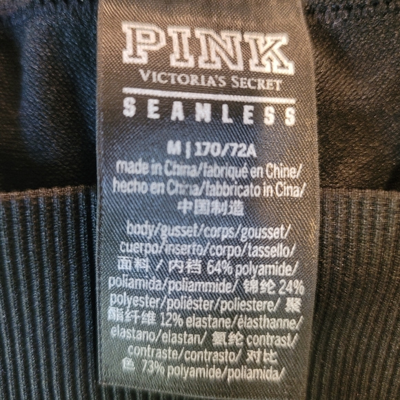 VS Pink Seamless leggings size M Black In Very Good Pre-Owned Conditon - Picture 4 of 4